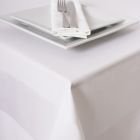 White Satin Band Deluxe Tablecloths