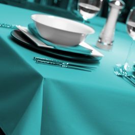 Teal tablecloth rectangle sale