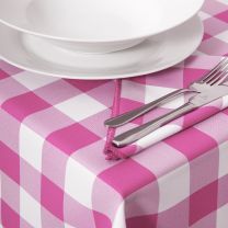 Minnesota Cool Pink American Gingham Check Tablecloths