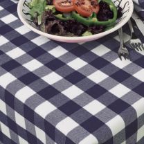 Venezia Navy Blue Gingham Tablecloths  