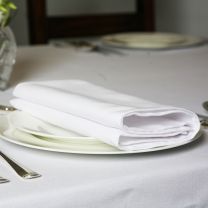 white napkins 51 cm  x 51 cm 1cm folded hem
