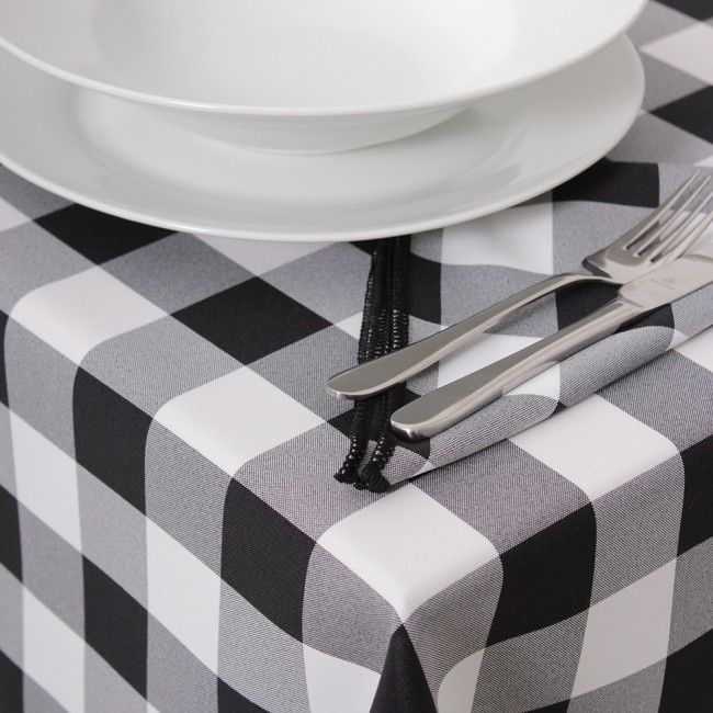 Texas Rich Oil Black American Gingham Check Tablecloths