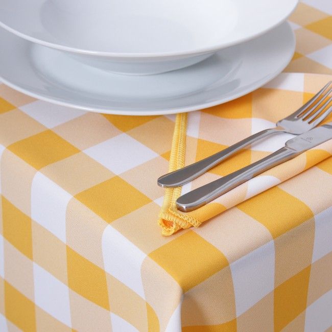 Florida Sunshine Yellow American Gingham Check Tablecloths