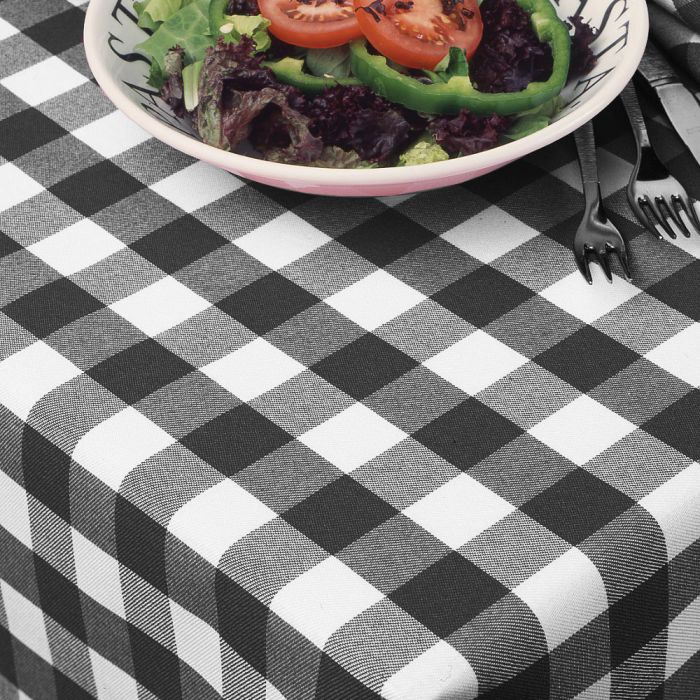Nero Black Gingham Tablecloths 