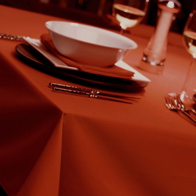 Dark Terracotta Tablecloths Natural Weave  