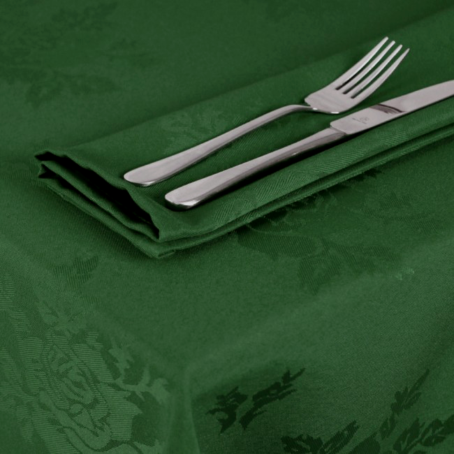 Fern green damask tablecloths 