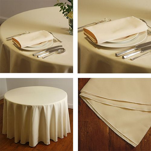 Ivory square, rectangular & round tablecloths 