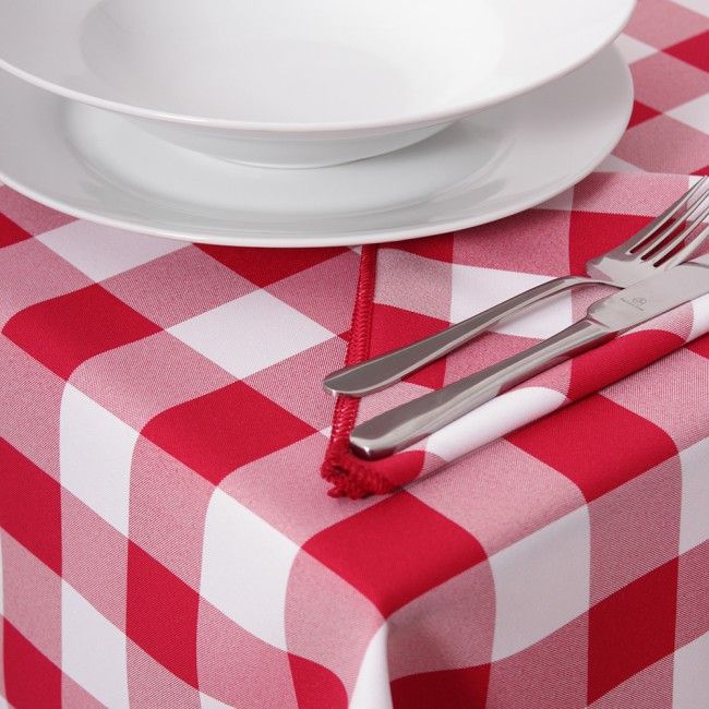 Kentucky Rich Red American Gingham Check Tablecloths