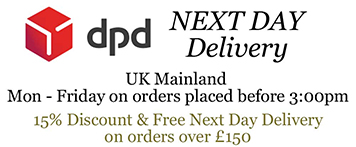 15% Extra discount with free next day delivery UK mainland on orders over £150.00