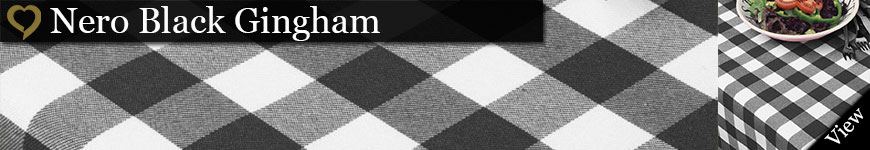 black gingham tablecloths & napkins