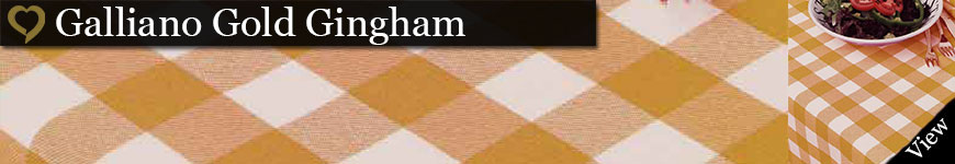 gold gingham tablecloths & napkins